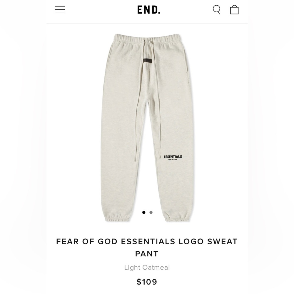 Fear Of God Essentials Oatmeal Sweatpants